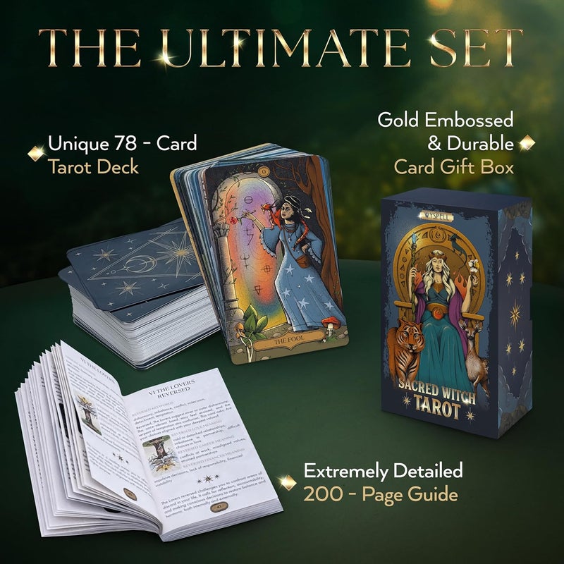 Wyspell Tarot Cards: Sacred Witch Tarot Deck with Guide Book - Unique Card Deck for Beginners - Modern Fortune Telling Cards - Image 2